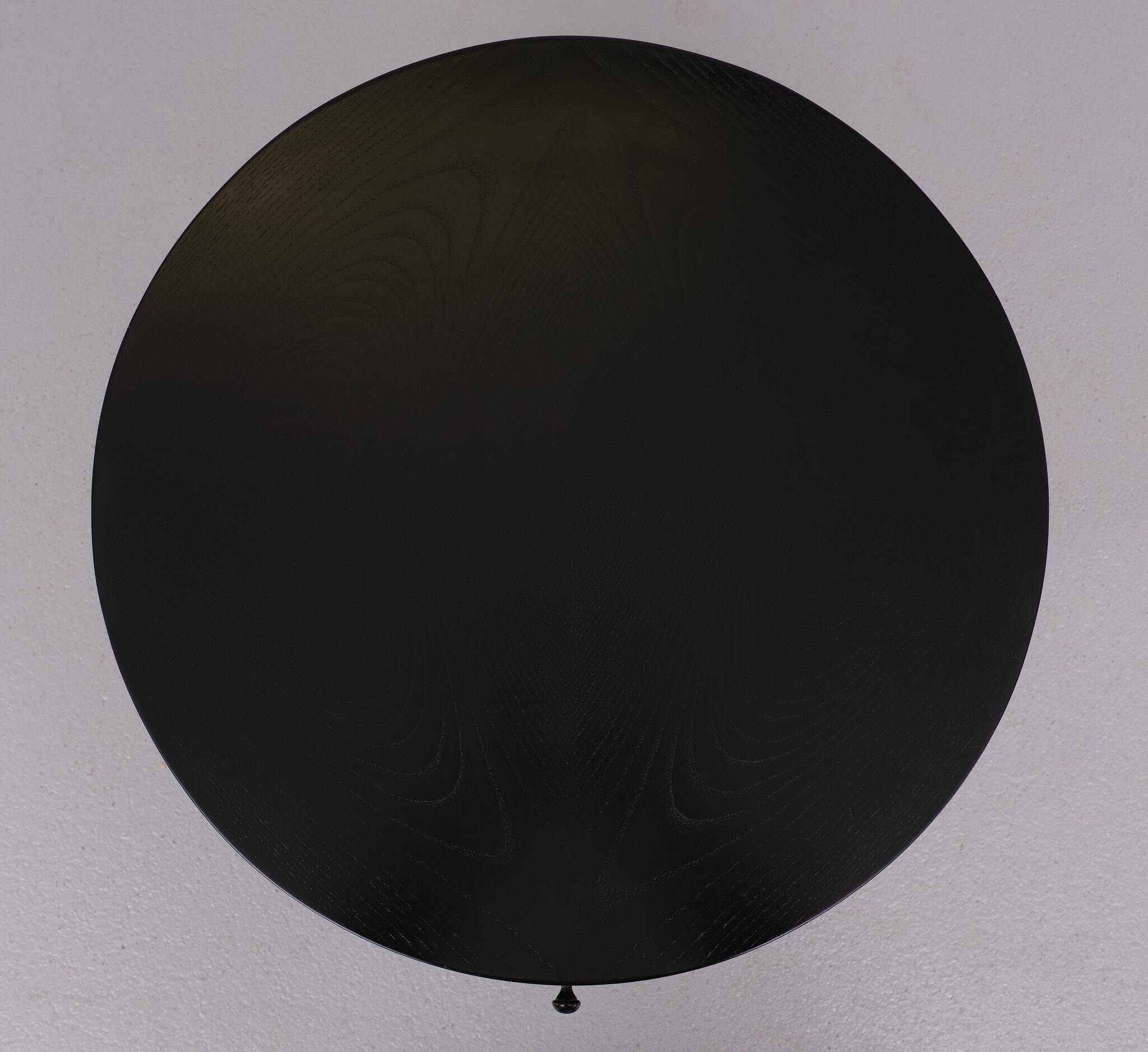Porada Arredi Black Round side Table 1980s Italy
