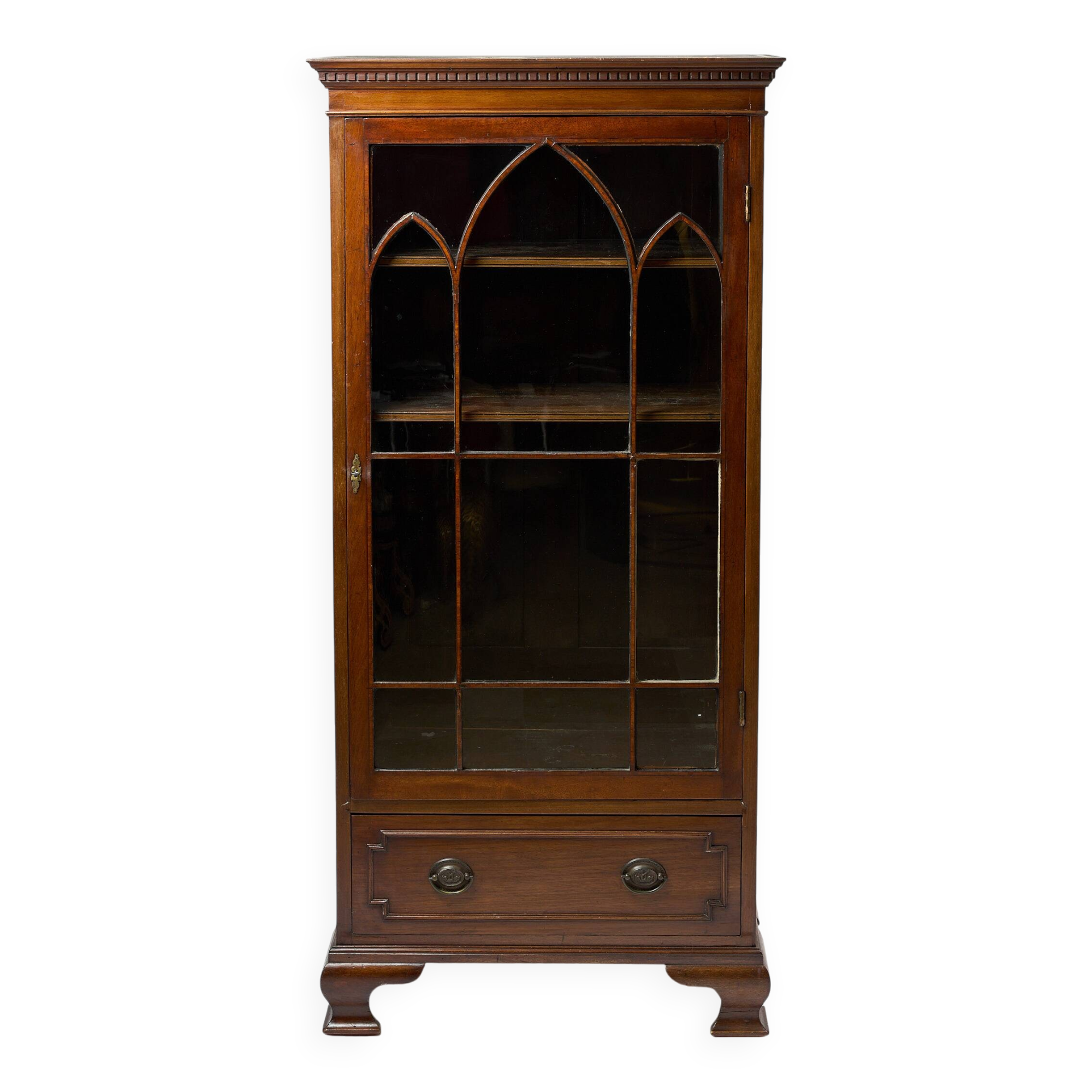 Original English mahogany display cabinet
