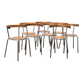 Set of 8 Lars Norinder chairs, Ikea