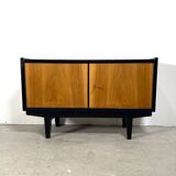 Vintage audio cabinet, walnut high gloss