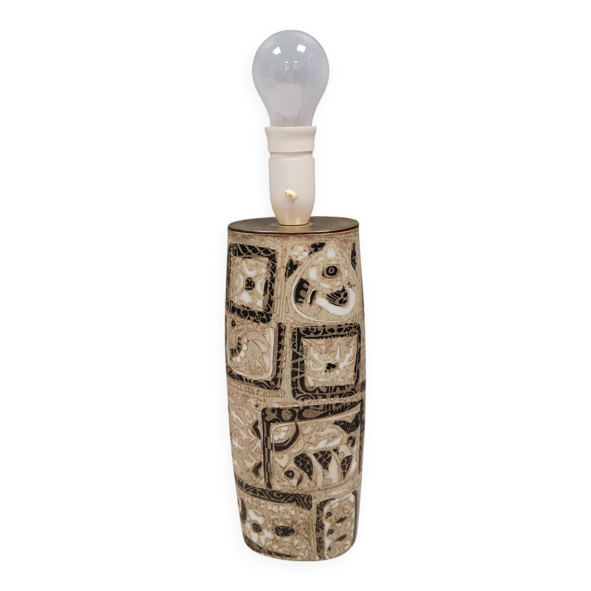Large ceramic table lamp from Danish Royal Copenhagen.