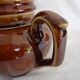 Vintage brown glazed ceramic teapot or herbal teapot