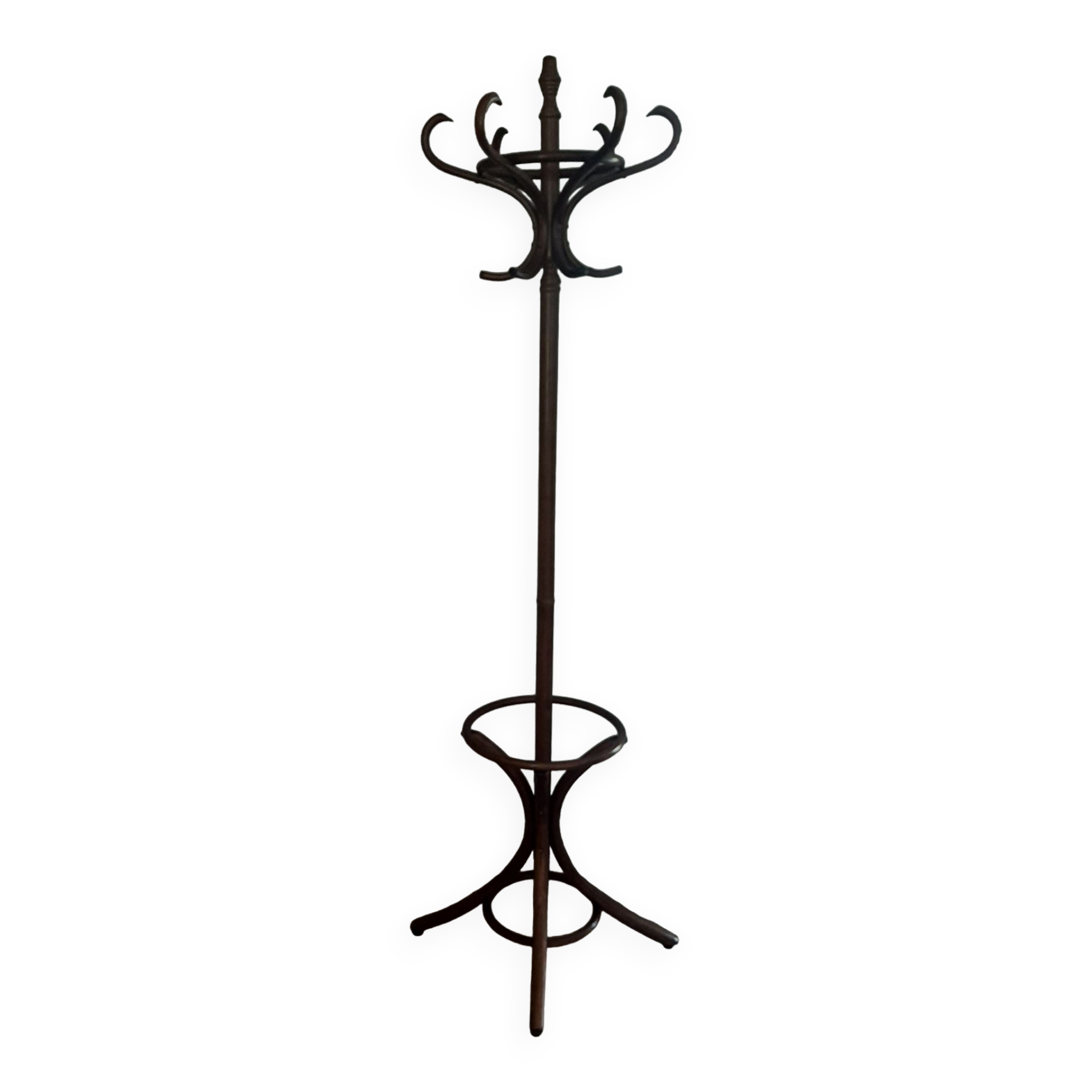 Wooden parrot coat rack - old style curved wood - 12 bells