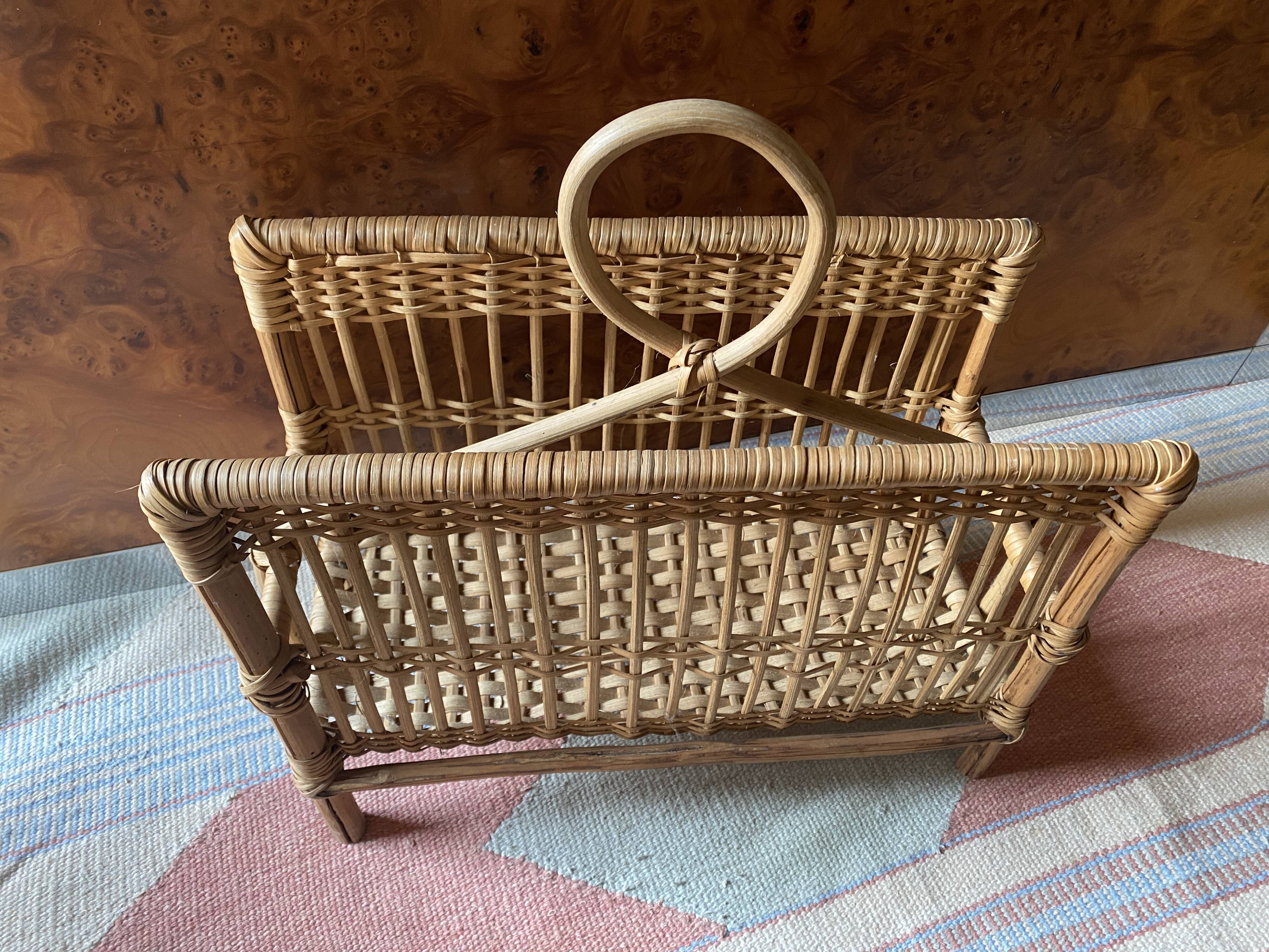 Rattan magazine holder