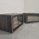 Paire de chevets miroir et cuir Ruf international, années 60/70