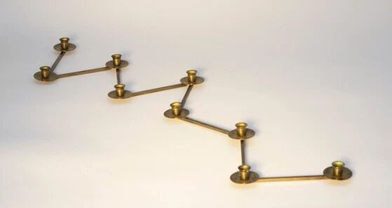 Lars Holmstrom Margareta brass candlestick for Arvika 11 candles 1940s