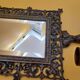 Applique miroir bougeoirs bronze doré