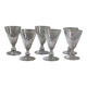 6 Louis Philippe wine glasses with flat sides - 19th century.