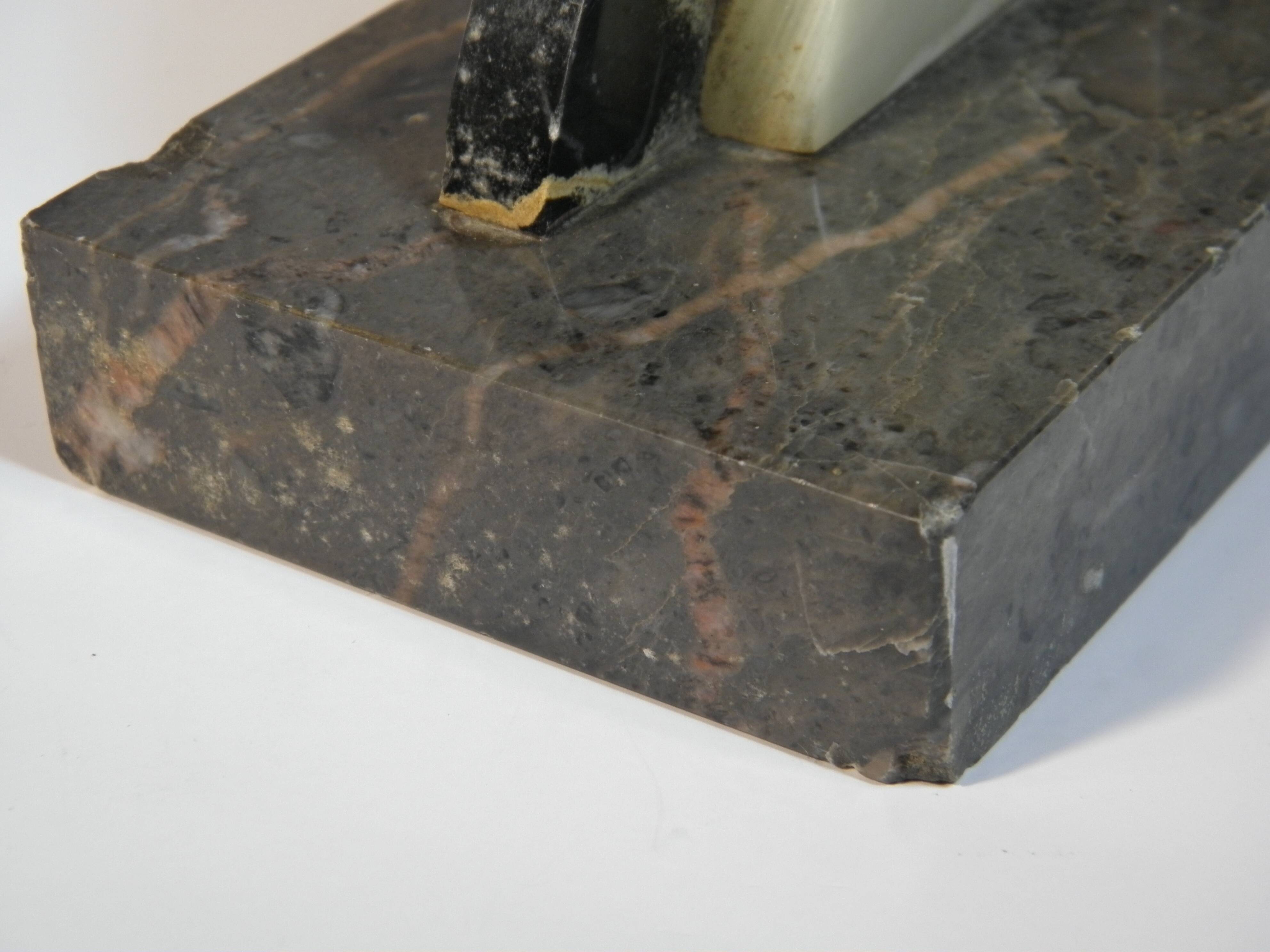 Marble and onyx bookends