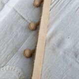 Vintage wall-mounted coat rack in raw wood – Art Deco style
