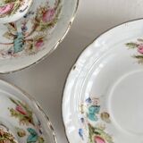 12 ironstone coffee cups with polychrome floral decoration, KG Lunéville