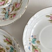 12 ironstone coffee cups with polychrome floral decoration, KG Lunéville