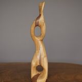 Sculpture abstraite en bois sculpté du milieu du siècle, 1968