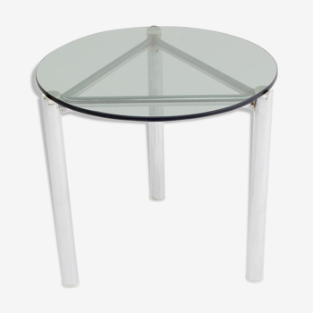 Side table with frame in chrome and glass 1960 s