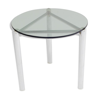 Side table with frame in chrome and glass 1960 s