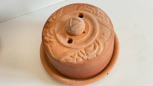 ART NOUVEAU Terracotta BUTTER DISH
