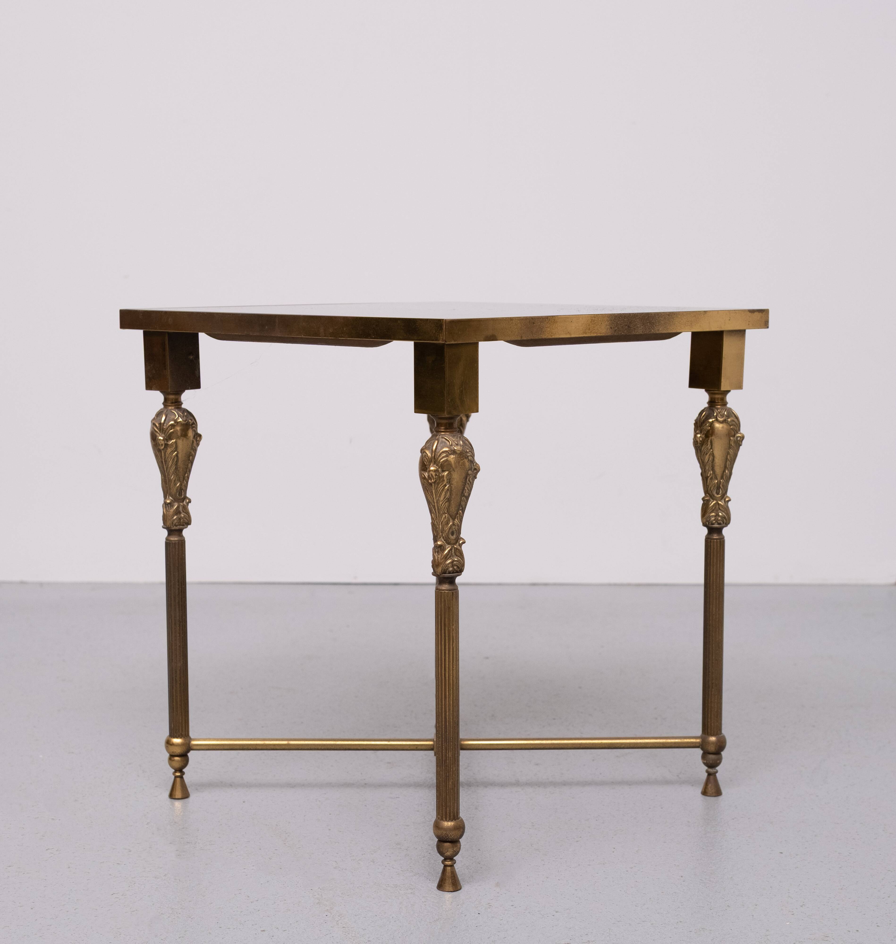 Hollywood Regency Brass side table Maison Jansen 1970s