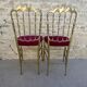 Pair of chairs "Chariviari" in brass 60s