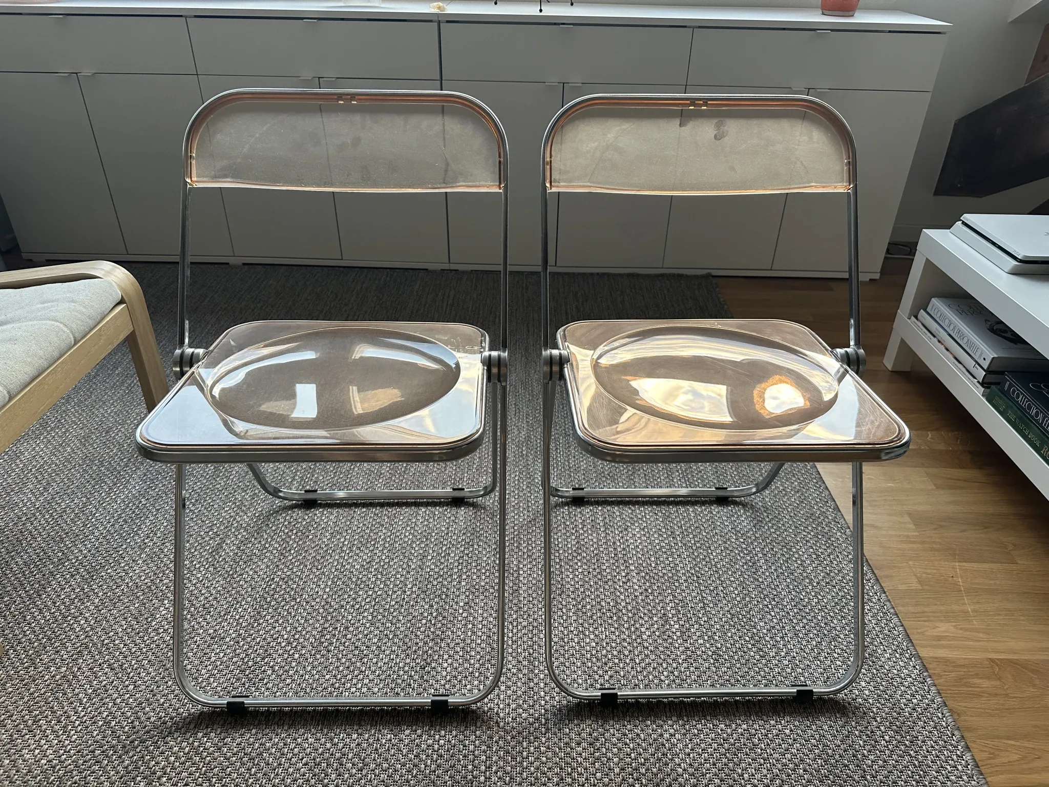 Pair of folding chairs Plia Anonima Castelli 70s