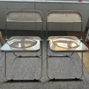 Pair of folding chairs Plia Anonima Castelli 70s