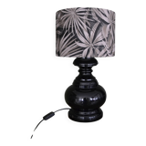 Turned wood lamp