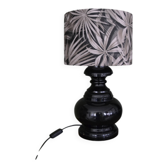 Turned wood lamp