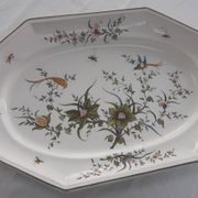 Large octagonal earthenware dish Lallier in Moustiers
