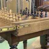 1950s walnut chess table