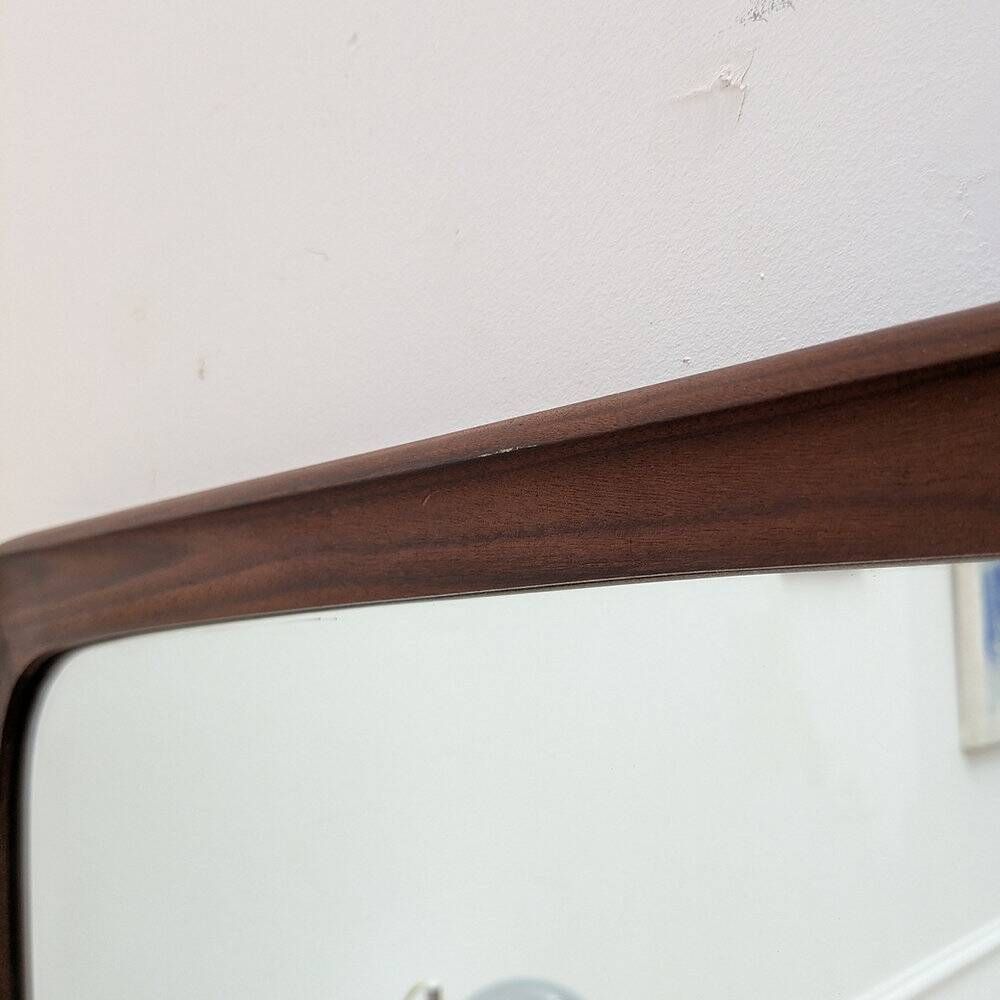 Vintage Scandinavian teak mirror from the 1960s.