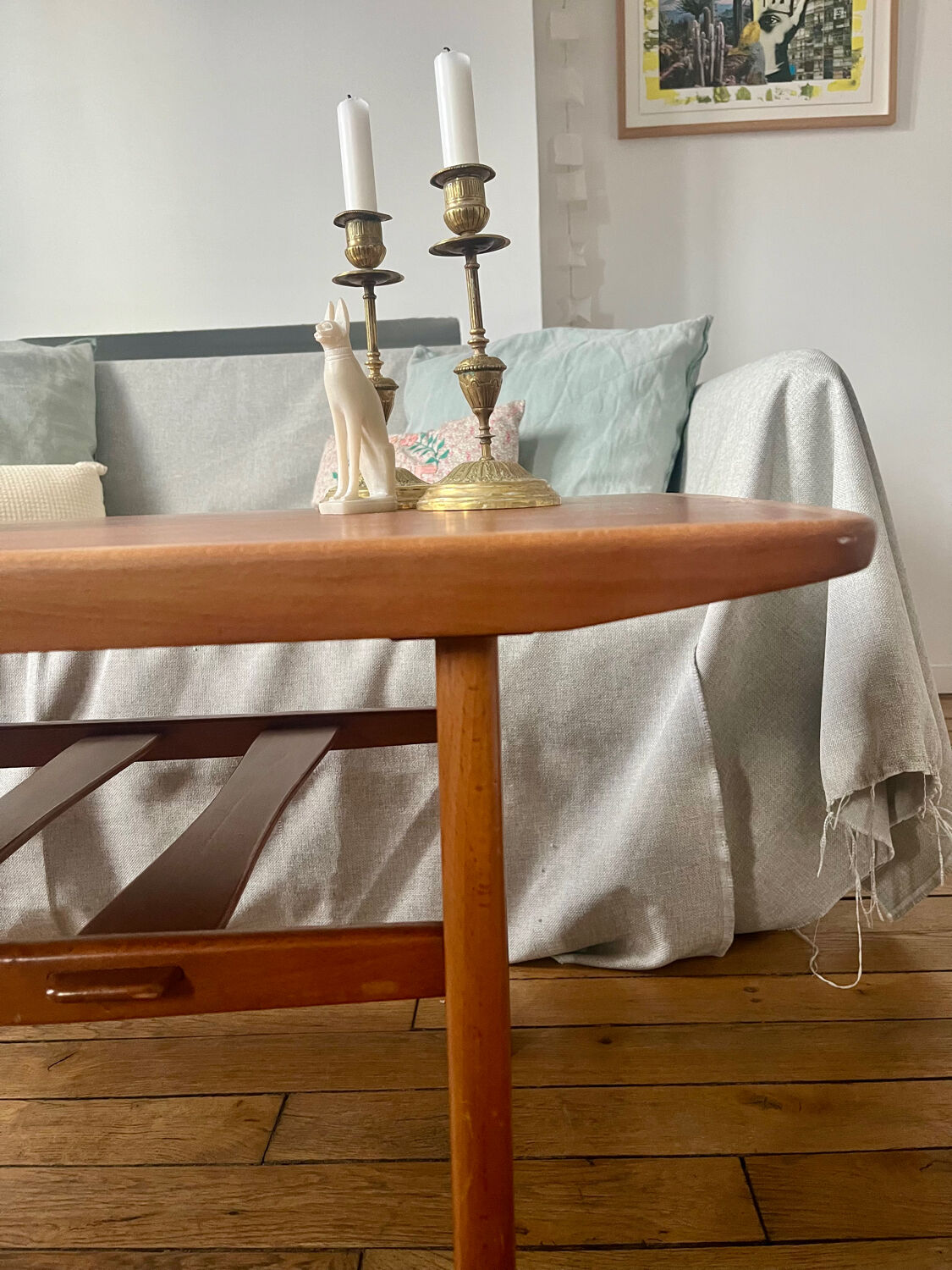 Scandinavian coffee table in teak