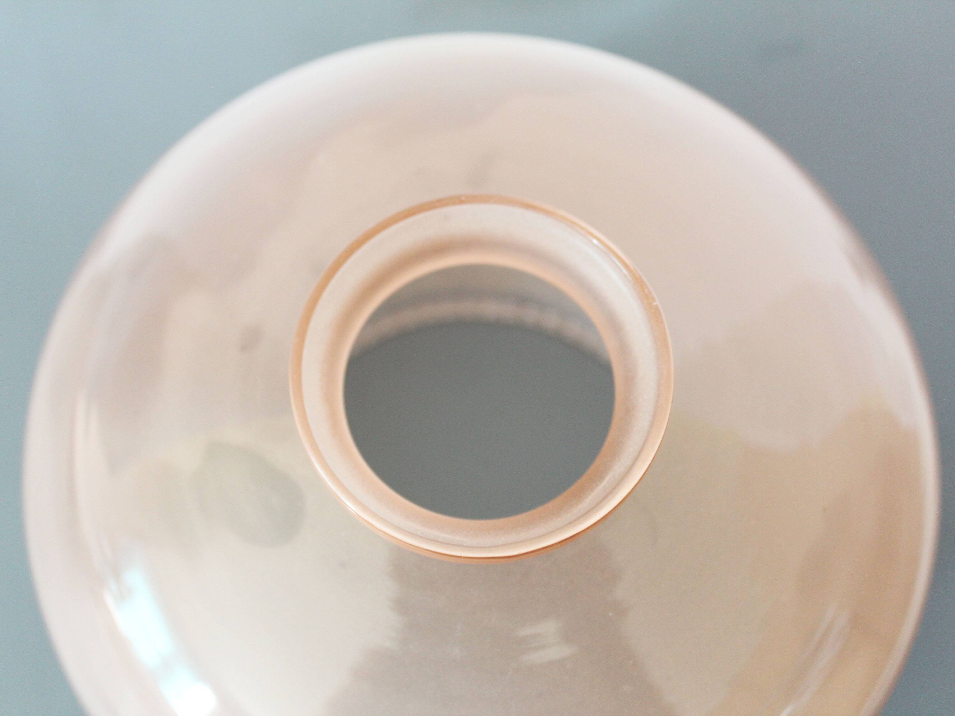 Large Art Deco frosted pink glass globe, shade, frosted glass