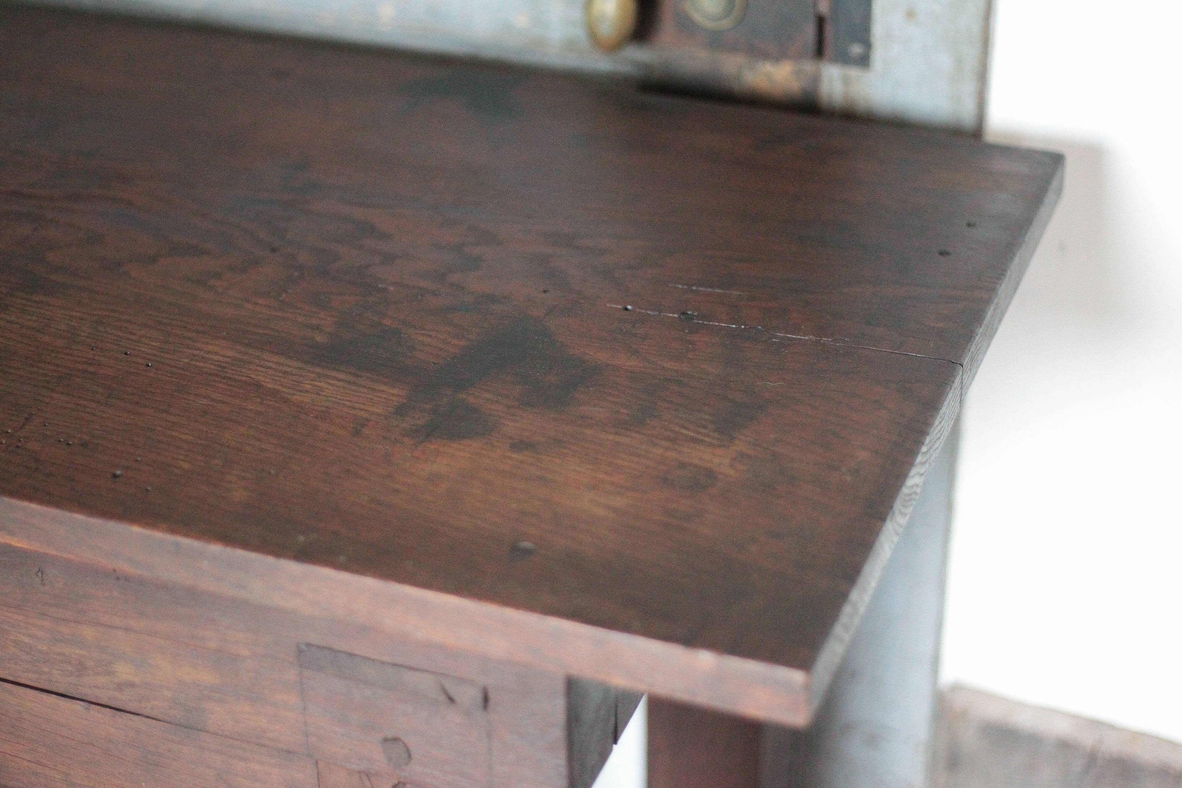 Vintage wooden sideboard, wooden kitchen furniture, furniture with drawer, storage.