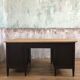 Former wooden minister's desk, black patina