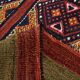 Navy Blue Orange Square Antique Kilim Rug, 128x128Cm