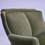 1960s, Danish 2-seater sofa, green furniture velour, beech wood.