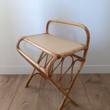 Vintage rattan side table - bedside table - sofa end table