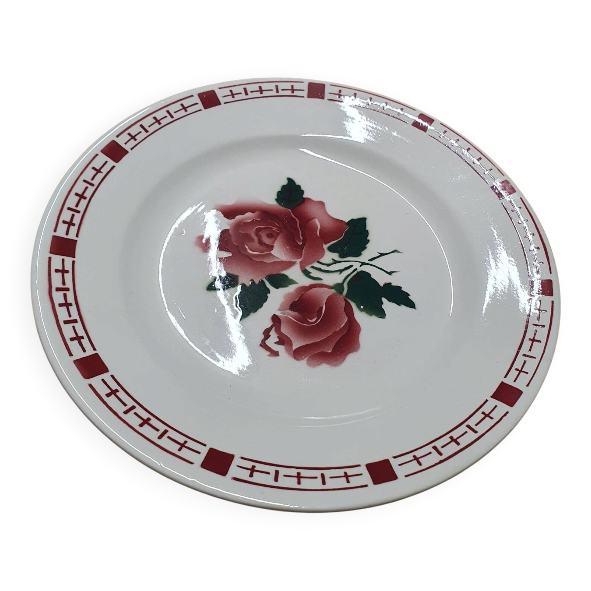 Lot of 7 flat plates in earthenware "Sarreguemines & Digoin", model SAVERNE.