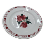 Lot 7 assiettes plates en faïence "Sarreguemines & Digoin", modèle SAVERNE