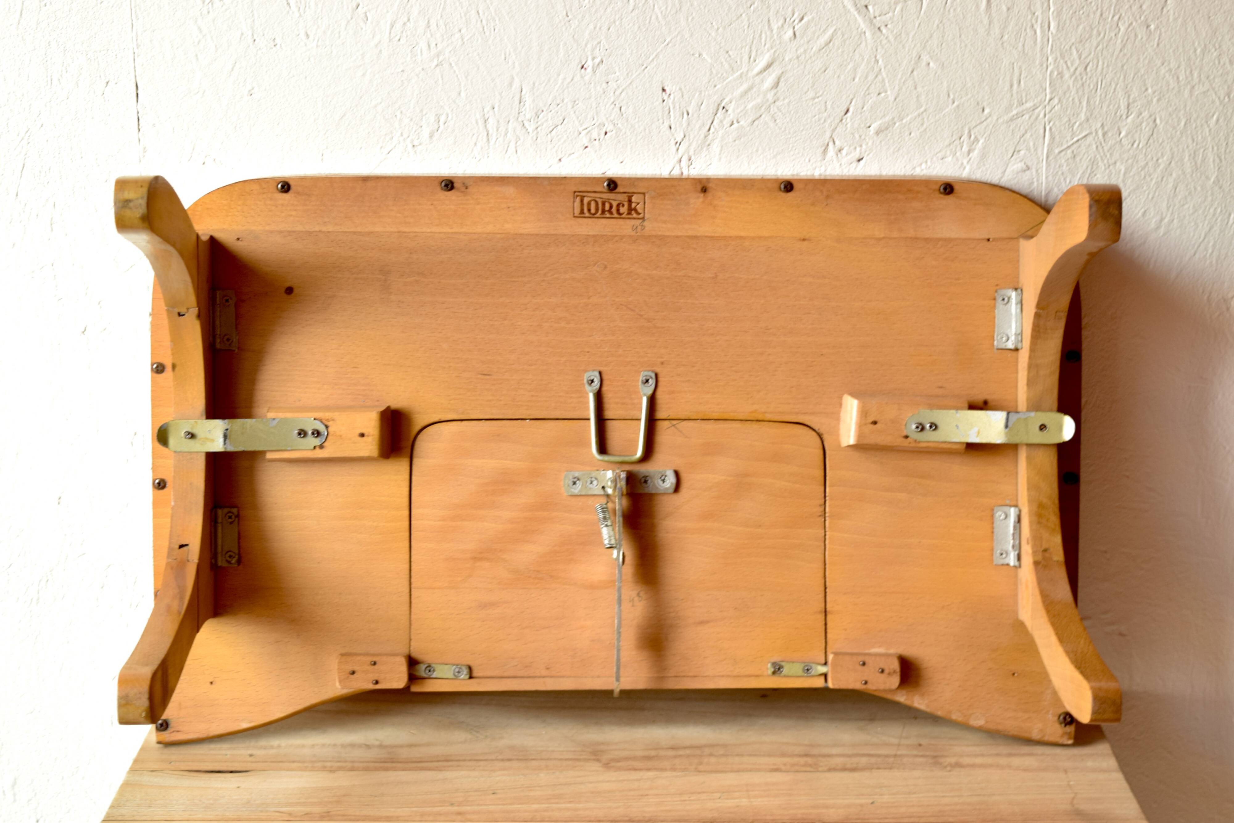 Torck - vintage wooden bed tray with reading tablet - made in belgium - 1950s