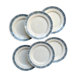 6 assiettes plates terre - fer
