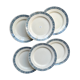 6 Longchamp Terre de fer dinner plates, René model, Made in France