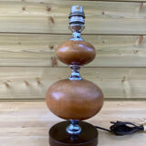 Lamp foot in wood and metal, 70s