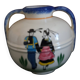 Vase boule 2 anses Henriot Quimper - Décor couple breton