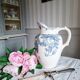 Old pitcher in ironstone faience Longwy