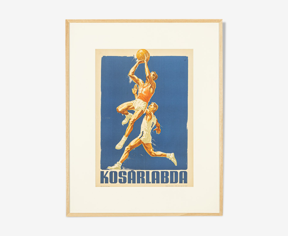 Affiche de sport championnat d’europe de basket 1955