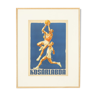 Affiche de sport championnat d’europe de basket 1955