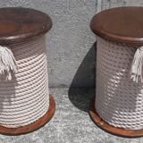 Pair of "bobbin" stools or end tables