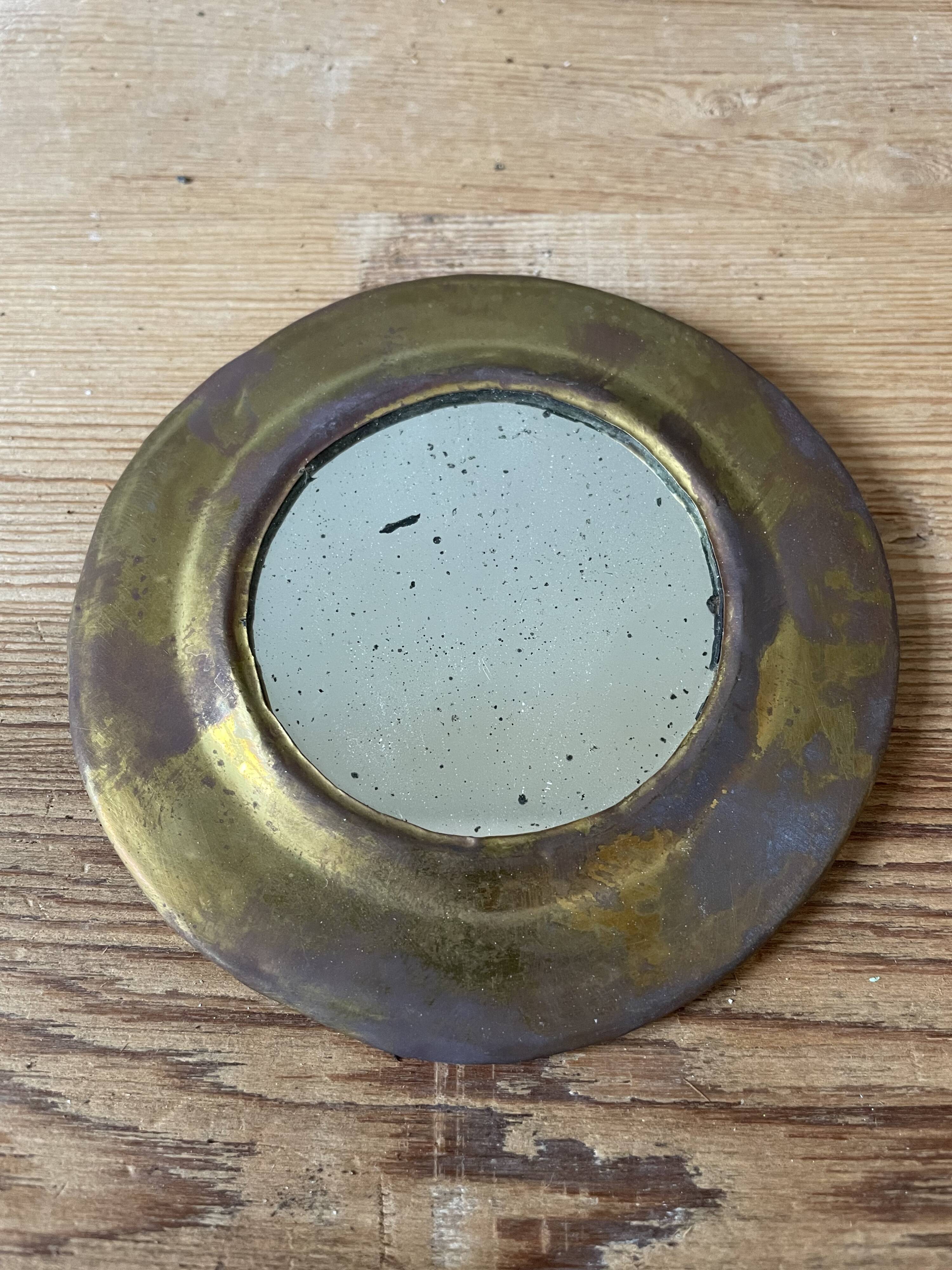 Set of 4 vintage brass mirrors