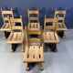 Solid oak brutalist dining chairs, 1960s