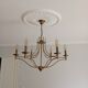 6-branched brass chandelier